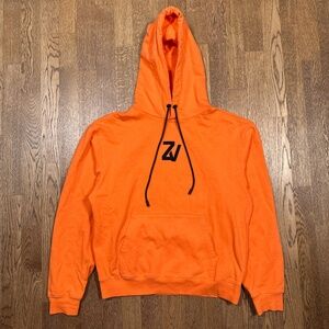 Zadig & Voltaire Storm Robot Embroidered Logo Orange Terry Fleece Sweater Mens S